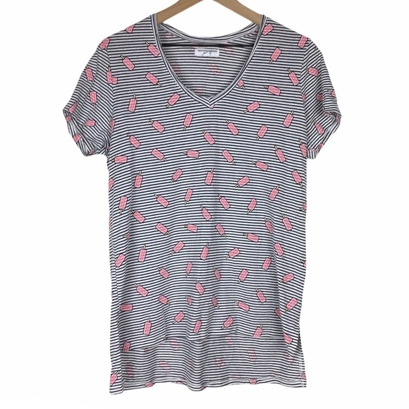 GRAYSON THREADS T Shirt Top Popsicles Stripe Hi Lo Hem Short Sleeves Size XL - Picture 10 of 10